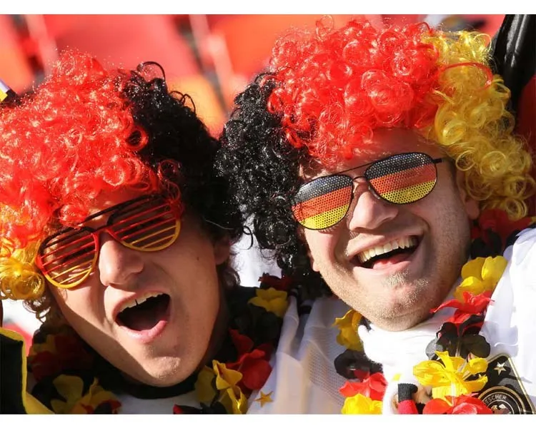  Human Hair Extension Wig Football SOCCER Fan Accessories Game World Cup Hats National flag