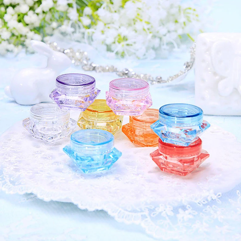 Cosmetic Sample Empty 3g 5g Container Plastic Cosmetic Pot Jars Rhomboid Makeup Jars Bottles for Eye Shadow
