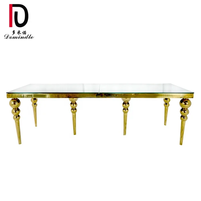 Wholesale luxury banquet dining hall restaurant glass wedding tables for sale
