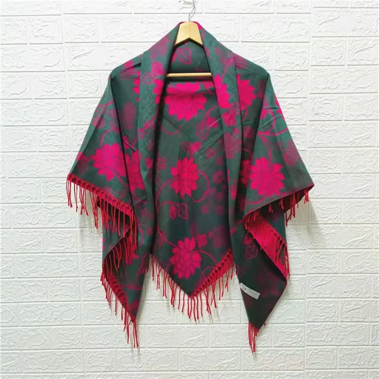 Wholesale autumn printed custom brand designer pashmina 100% thick cashmere wool winter scarf luxury shawl women scarves