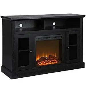 Rustic Wood Home Chicago Tv Stand With Fireplace Furniture With Certificate