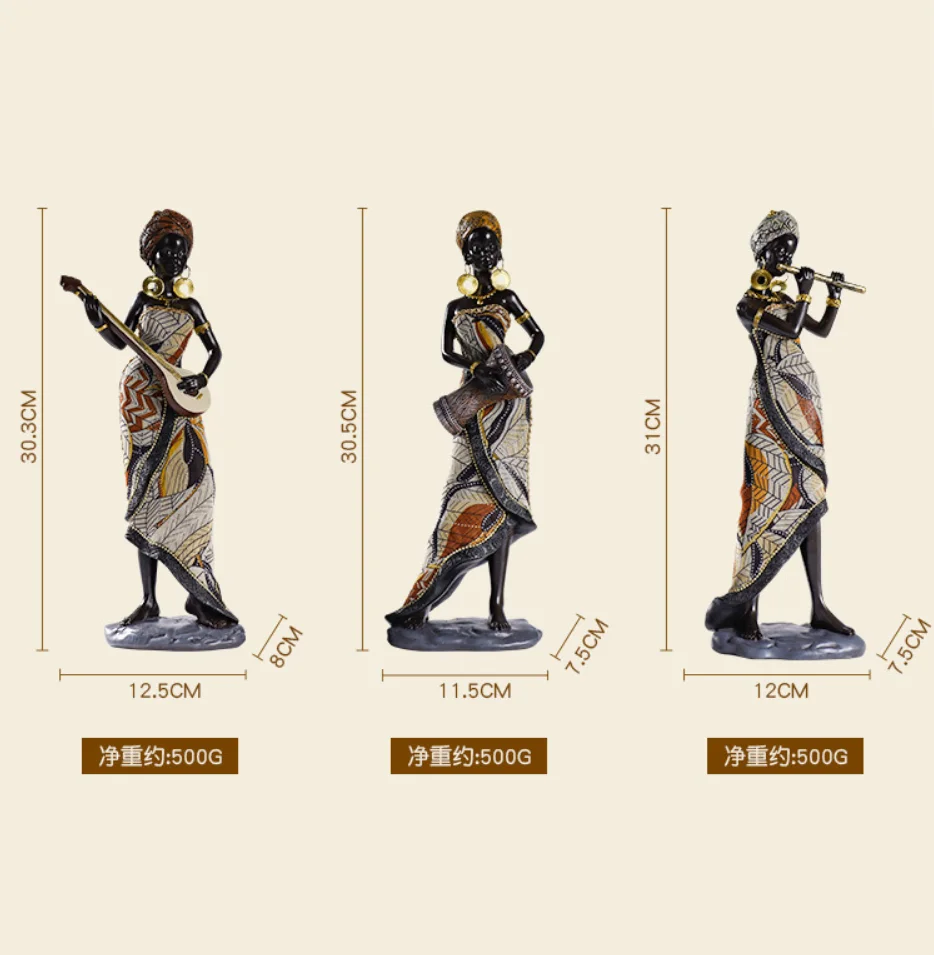 2024 Abstract Tribal Lady Sculpture Ornament Tribal Lady Figurine Miniature Girl Statue Ornament Living Room Decoration Gift