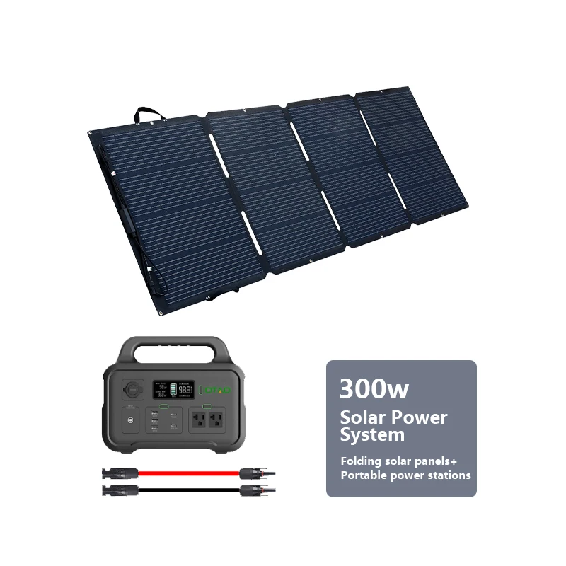 Solar Energy System 100W Foldable Solar Panel And  648W Portable Energy Storage Power Supply Set For Outdoor Photovoltaic System
