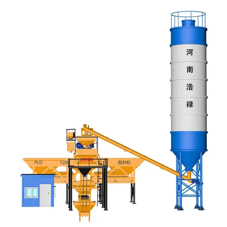 HZS25 concrete batching plant Small manual semi-automatic concrete mixing station Fully automatic concrete mixing plant