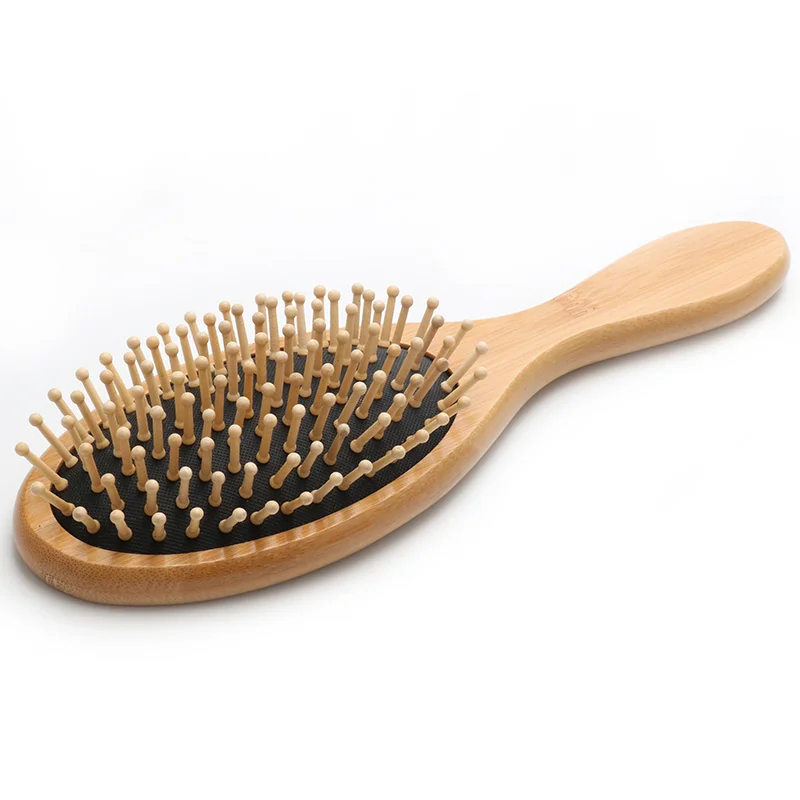 Abeis Long Handle Bamboo Comb Customized Logo Bamboo Health Portable Hair Air Cushion Massage Comb