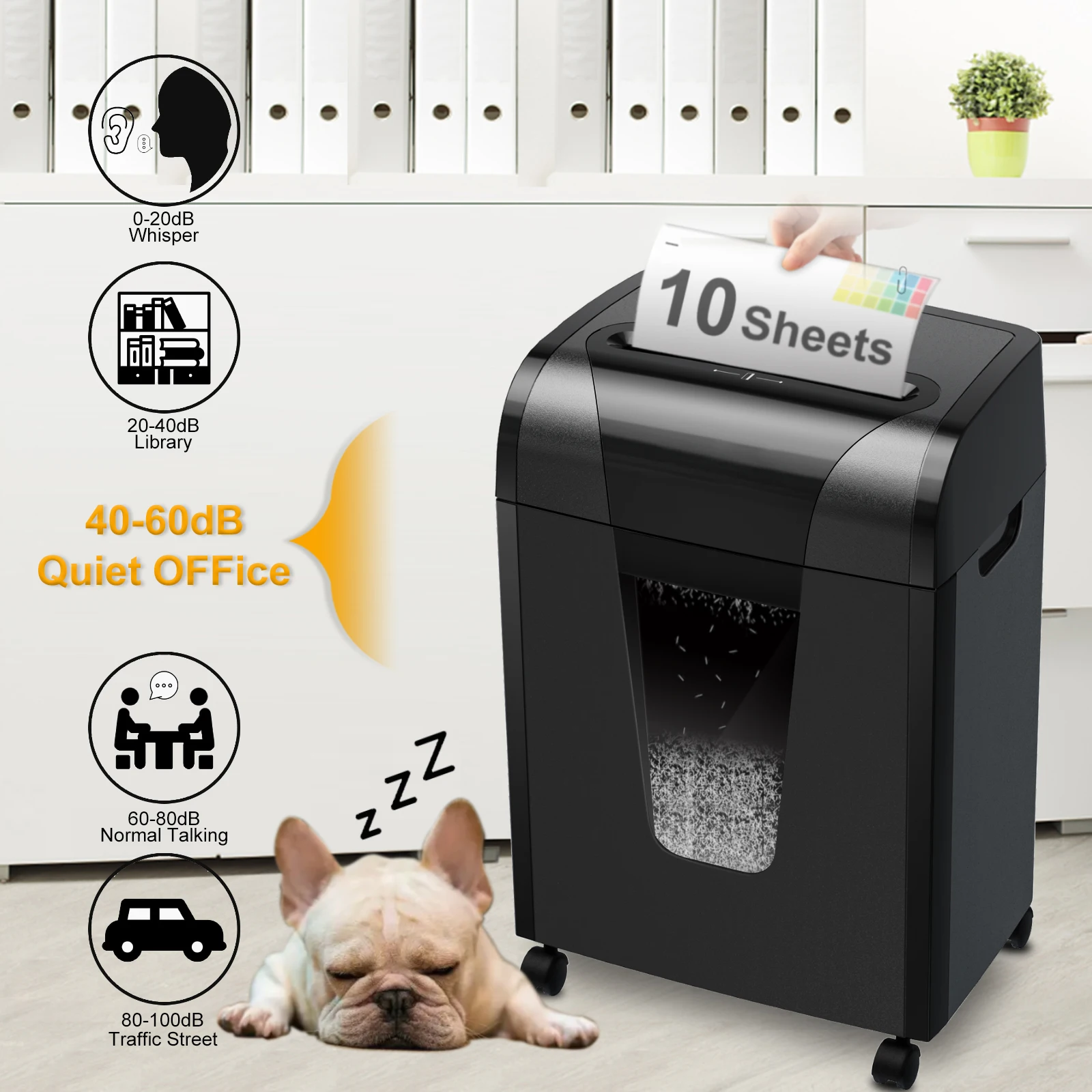 C260P Hot Sales 10 Sheets Micro Cut Paper Shredder  for Home Office Use Heavy Duty with Safety Lock Shredder Machine