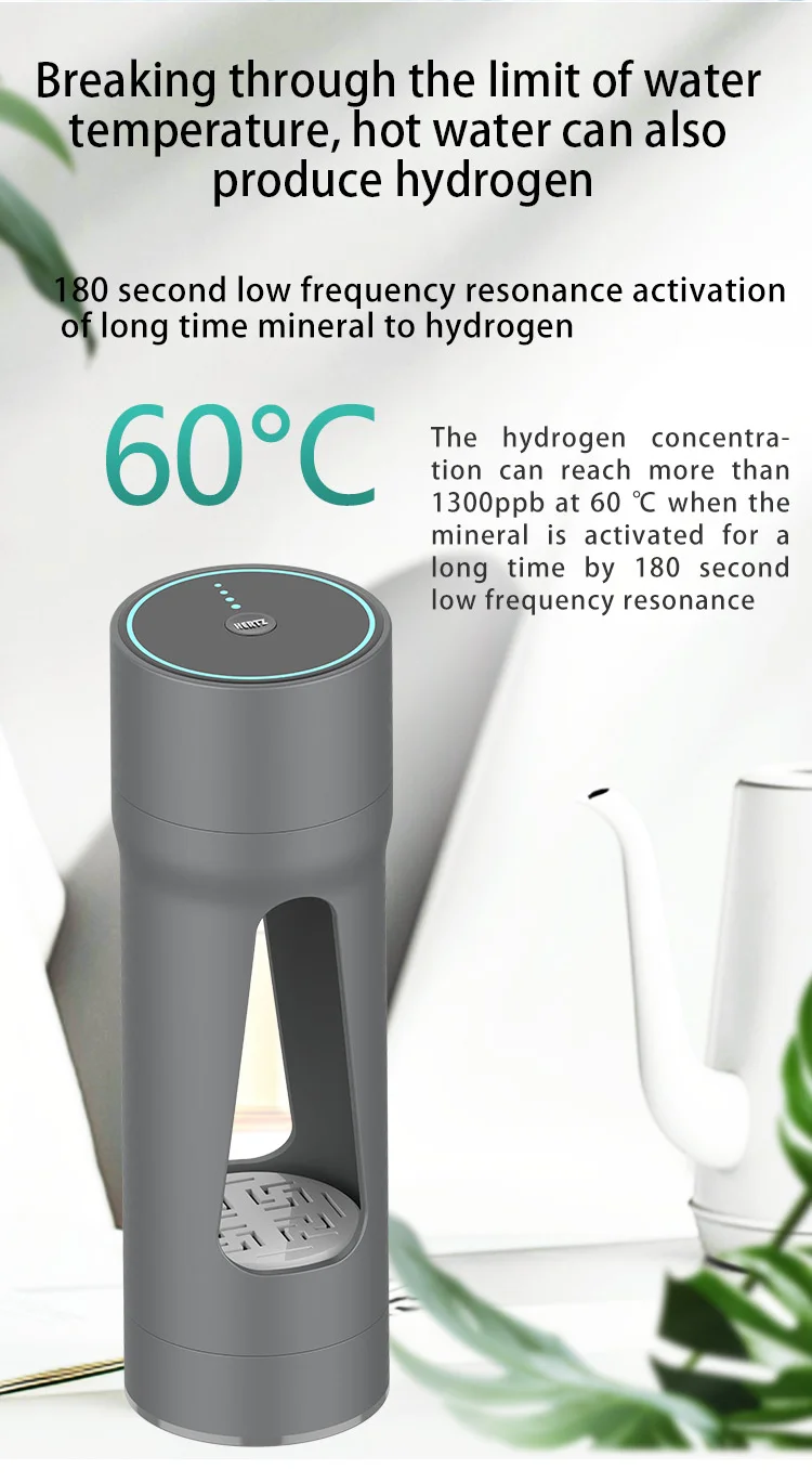 Schumann IHOOOH Low frequency resonance hydrogen water bottle making Terahertz water and alkaline water inoizer OEM/ODM factory