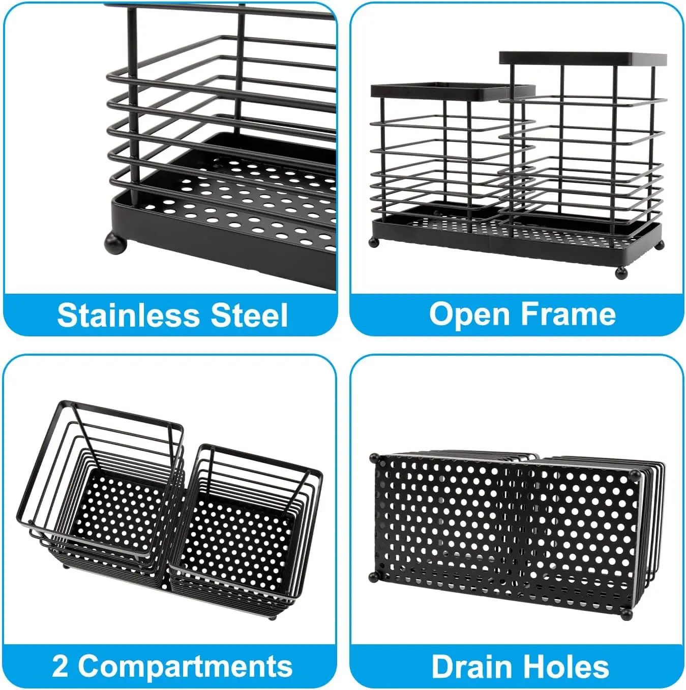 Utensil Holder for Countertop Stainless Steel Kitchen Holder Spoon Spatula Holder for Kitchen Counter