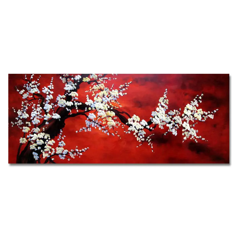 Chinese Style Flowers Painting Red Pink Plum blossom Artistic Beauty Picture Canvas Posters for Home Decoration