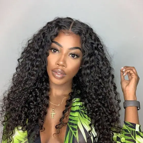 Pre Plucked With Baby Hair 40 Inch Water Wave Wig, Thin HD Lace Water Curls Curly Frontal Wig, Brazilian Virgin Hair Human Wig