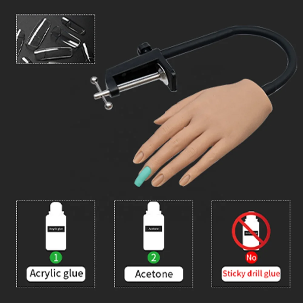  TGONE Realistic Practice Nail Training Hand Model Fake
