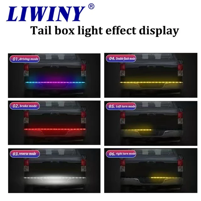 Wholesale 1/1.2/1.5/1.8/2/2.2/2.4M white Reverse red Brake Turn Signal Light Truck Flowing Rear Trailer Led Light Universal