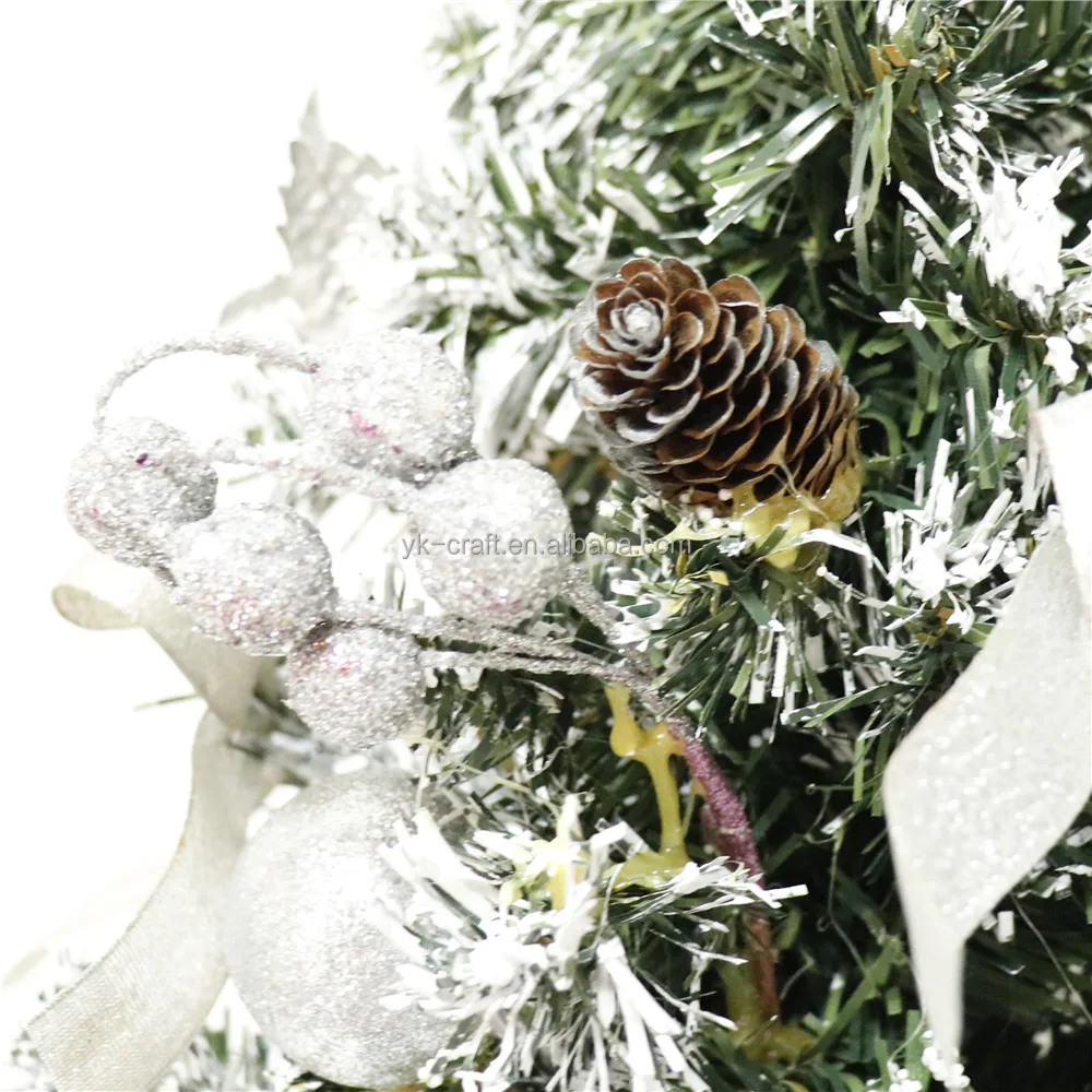 New Design Artificial Christmas Trees Gold Plastic Outdoor Indoor Xmas Tree Pots PVC Green Snow Tree Table Decor