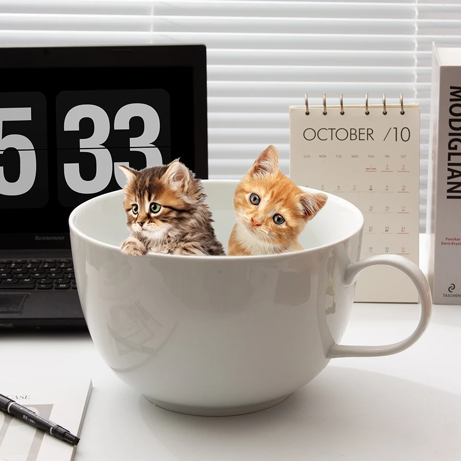 Modern home decor tabletop large white porcelain cup logo custom wholesale coffee mugs ceramic