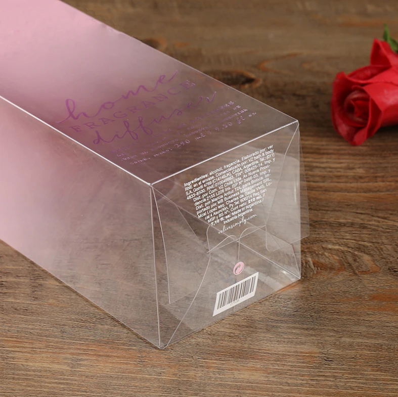 Индивидуальная коробка горячее тиснение печать складные маленькие прозрачные пластиковые