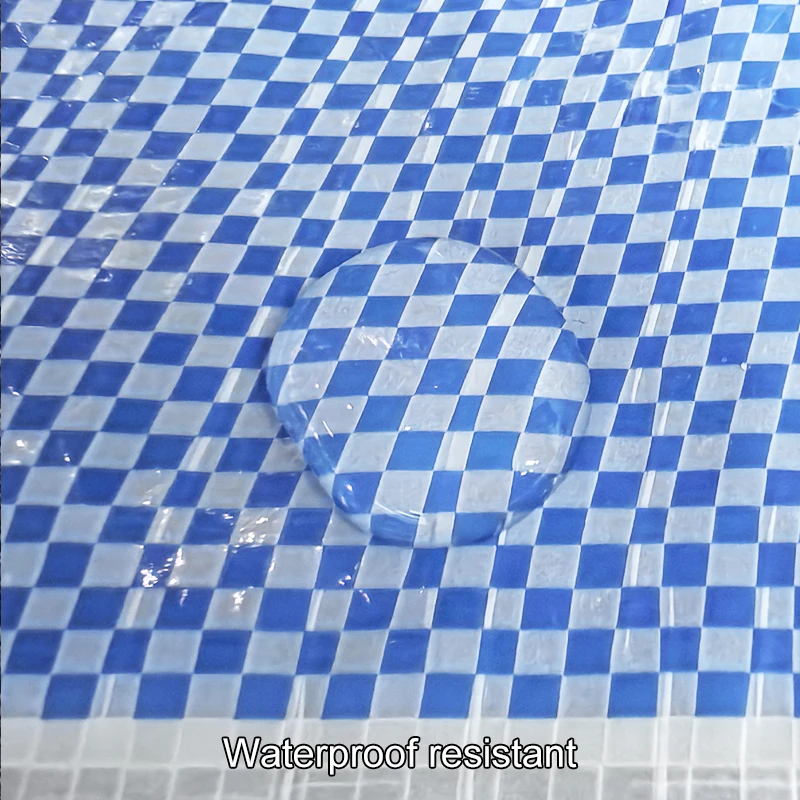 Southeast Asia Blue White Custom Stripes Waterproof PE Tarpaulin Sheet 200gsm UV resistant Tarp for Cover Tent