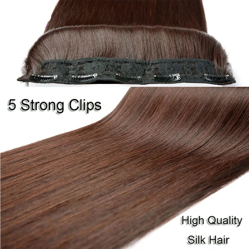 Wholesale 23.6 Inch Double Drawn Straight Wig Seamless One Piece Clip In Hair Extension For Women Ombre Wig