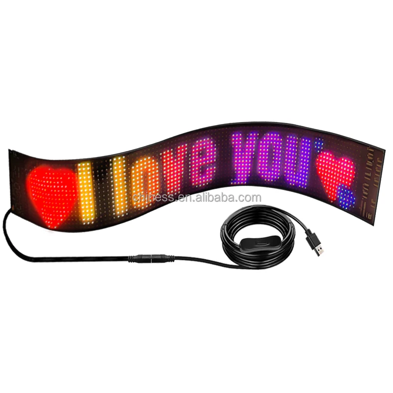 LED Matrix Pixel Panel Smart APP Flexible LED Car Stickers Shop Window Scrolling Advertising Display Sign For Bar Club