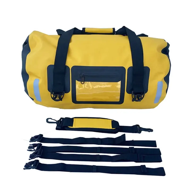 Roll Top PVC Motorcycle Riding Bag Waterproof Rear Duffel Dry Tank Saddle Tail Helmet Bags Equipment Luggage Backpack