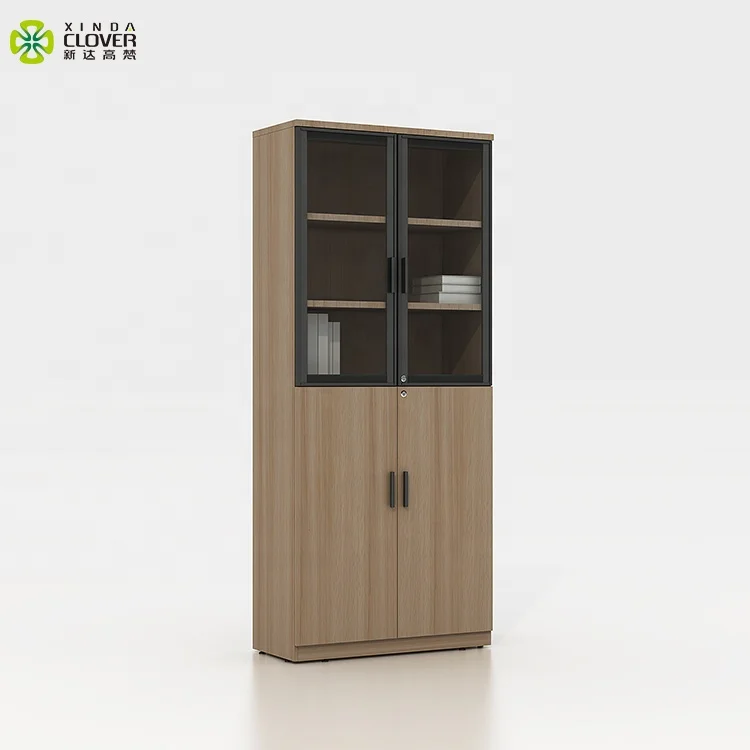 Cheap Price New Wood Design The Bookshelf Executive Storage Office Filing Cabinet with Glass door