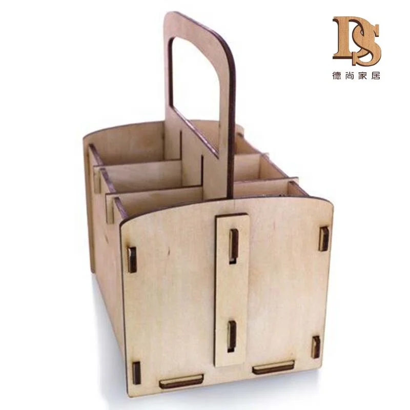 DIY Collapsible Disposable Beer Carrier. 4 Bottles Wooden Beer Holder Picnic Basket Bar Caddy
