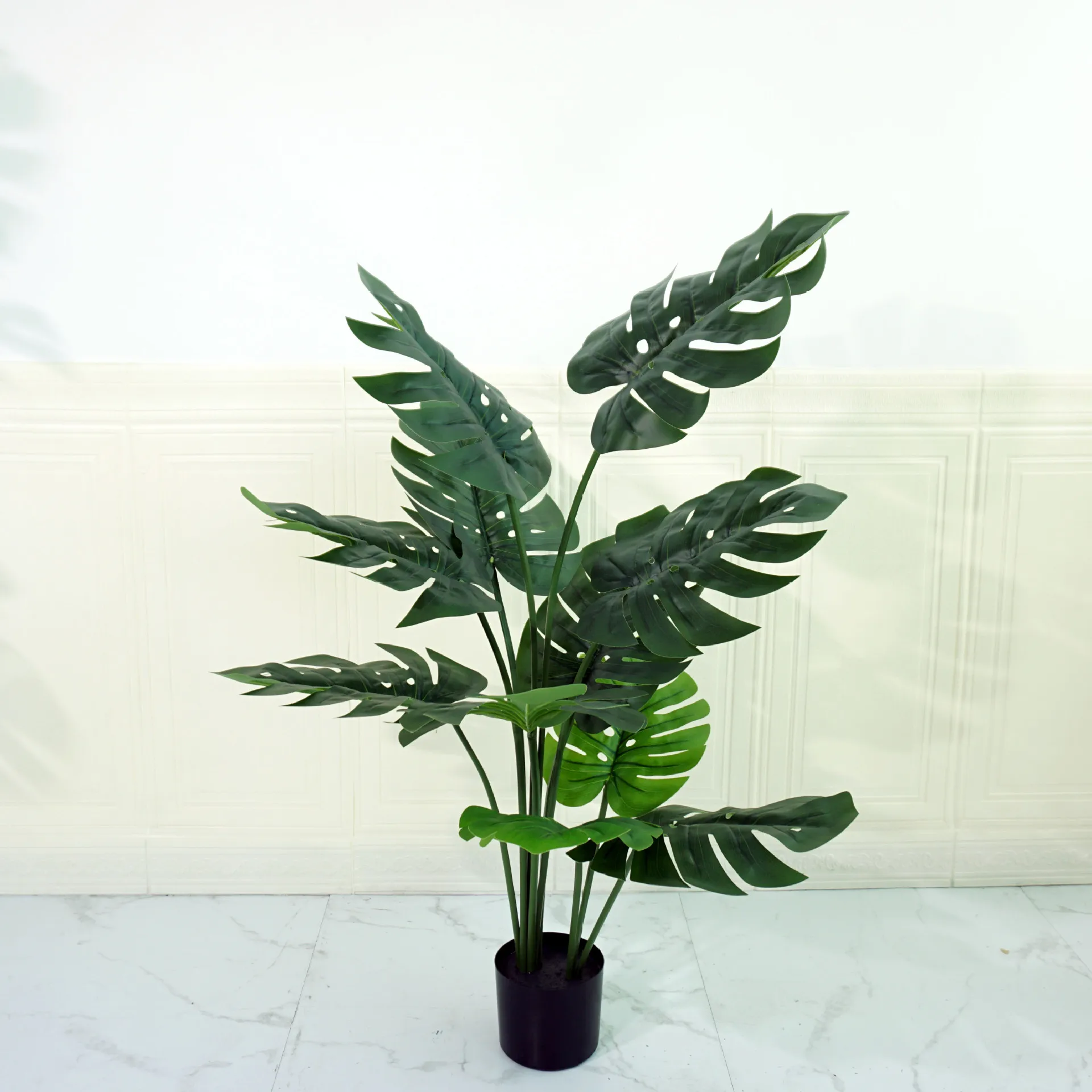 4.5ft Simulated Bonsai Greenery Landscape Decoration monstera variegata Artificial Trees and Plants