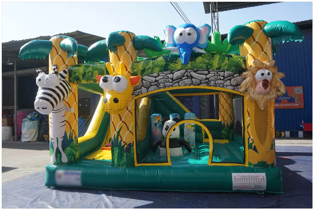 Lily Toys Commercial cartoon inflatable slide castle inflatable combo for kids