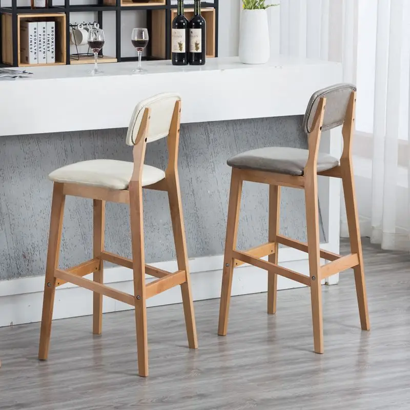 DISHI Wholesale Nordic Luxury Dining Restaurant Furniture Pub Cafe Home Patio Outdoor High Wooden Bar Stool