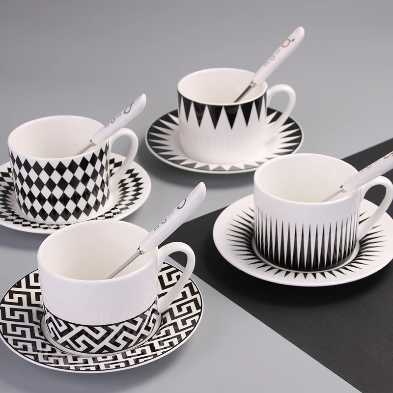 Custom Eco-Friendly 220ml bone china coffee cup set for wholesale cheap price light weight classic shape cup and saucer