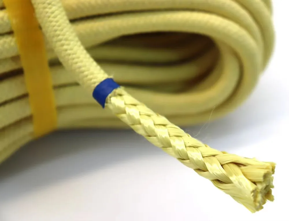 fireproof kevlar aramid flat wick aramid rope braided wick aramid twisted cor