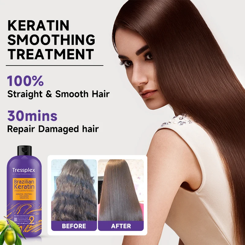 Tressplex OEM Brazilian Hair Organic Keratin Smoothing System Naturals Organic Hydrolyzed Keratin For Hair Treatment