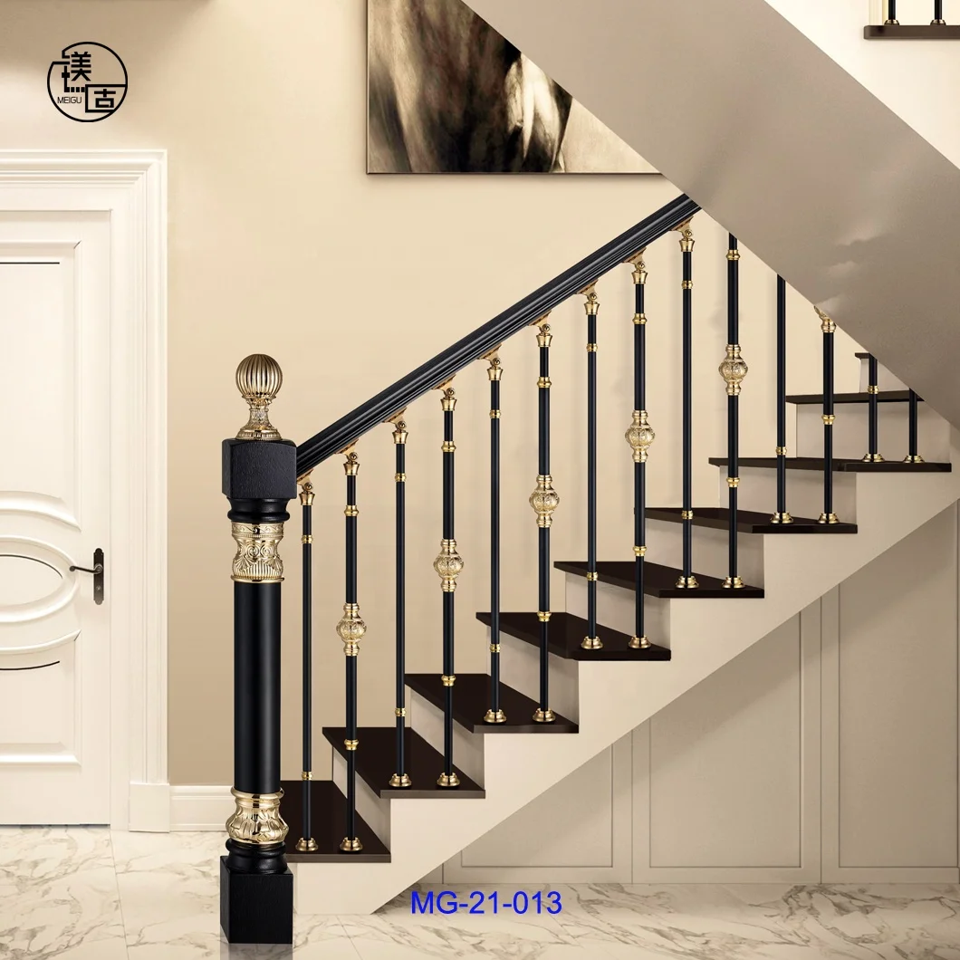 good quality casting aluminium balustrade for indoor stairs