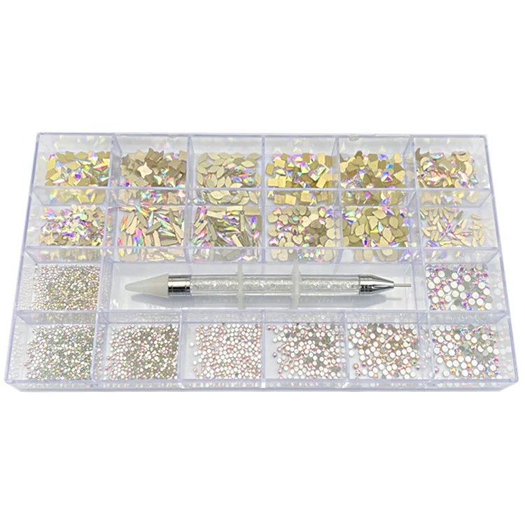 Tactory Directly Supply Hight Quality Multi Shape Glass Crystal Stone Decoration Design Flatback Rhinestone For Nail Design