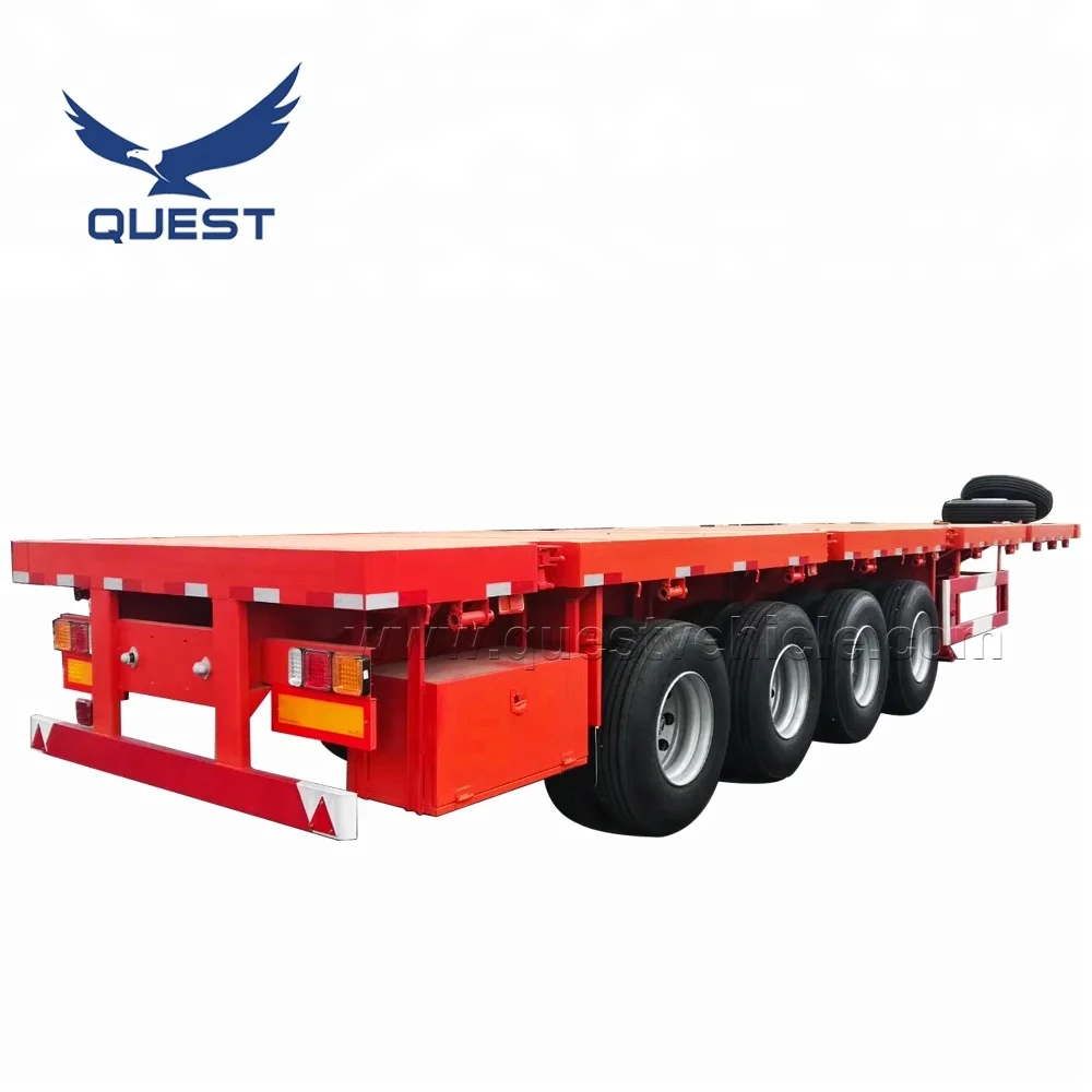 Factory Price High Quality 80 Tons 4 Axles Hot Sale Flatbed Semi Trailer Customizable Container Semi Trailer