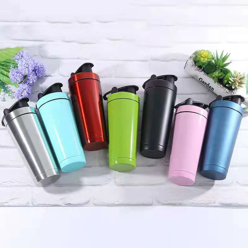 Double Wall 304 Stainless Steel Blender Cup Shaker Bottle Vacuum Insulated Protein Shaker Bottle with Wire Whisk