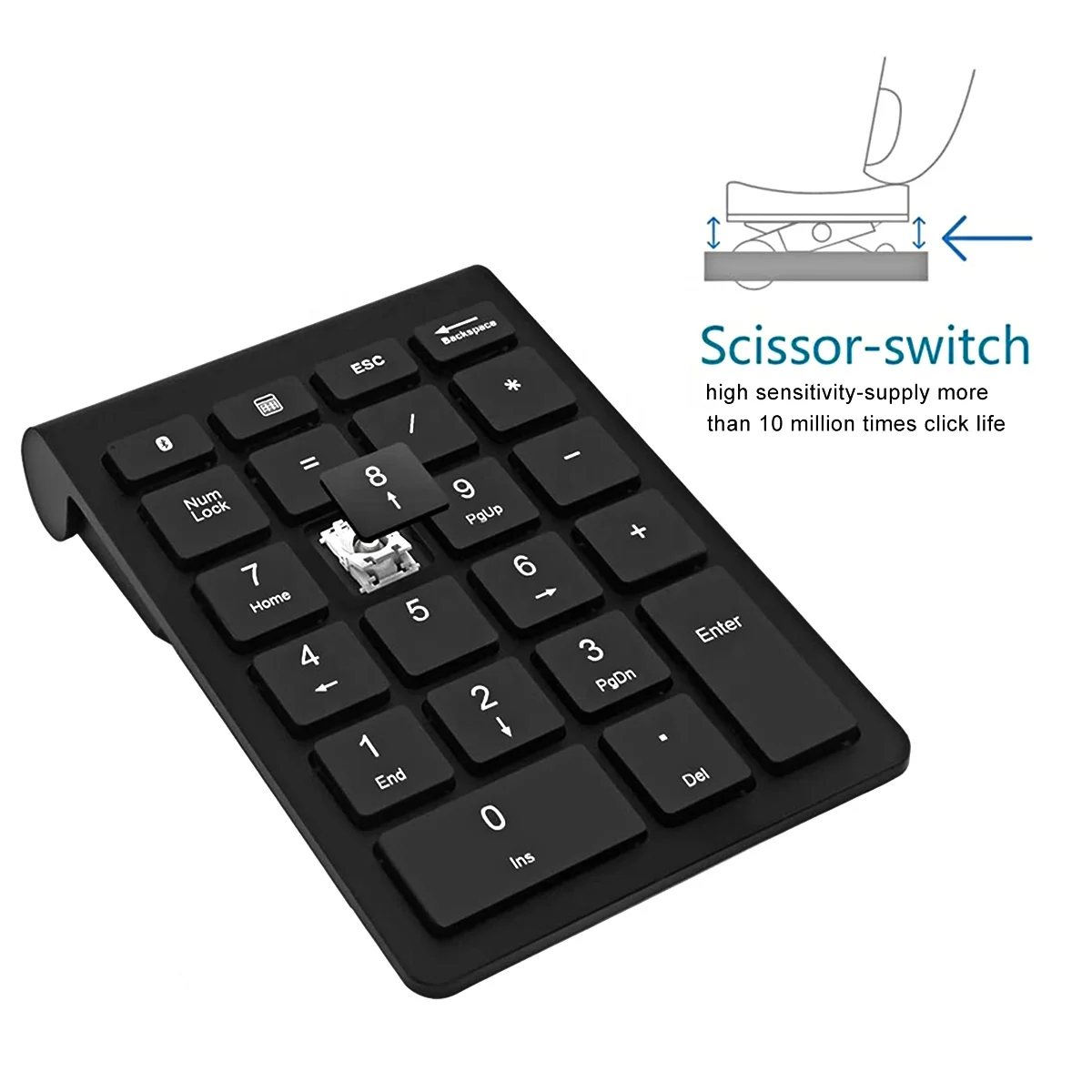 Wireless Numeric Keypad 22 Keys Portable Number Numpad with 2.4G Mini USB Receiver for Laptop Notebook, Desktop, PC