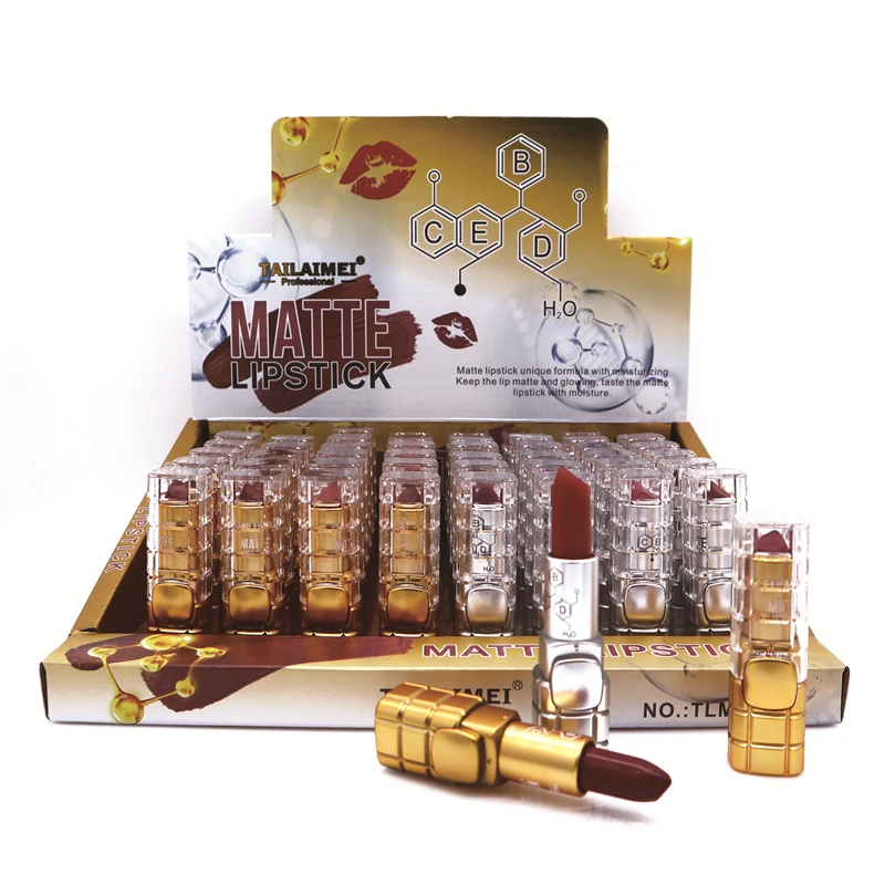 L132 TAILAIMEI Custom Logo 24 Colors Vegan Lipstick Moisturizing Formula Full Coverage Matte Lipstick Long Lasting Lipsticks