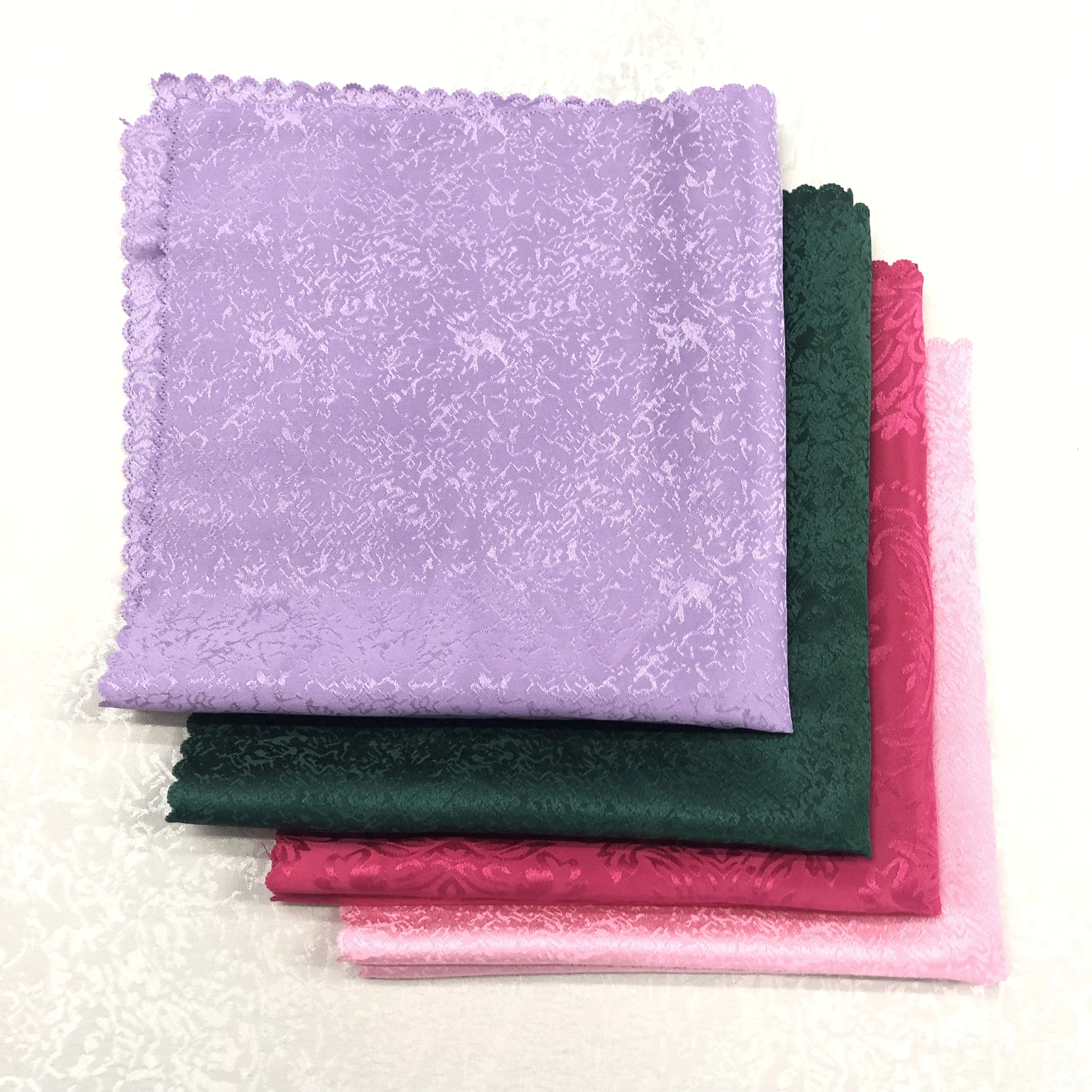 Light Purple Jacquard Napkin Damask Pattern Washable Polyester Dinner Napkins for Holiday Dinners Weddings Parties