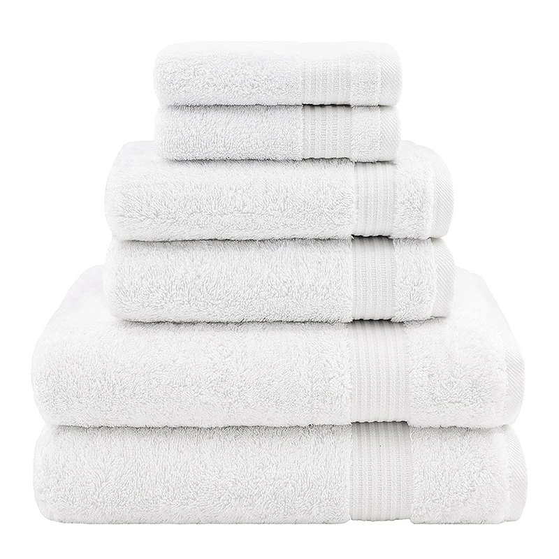 Wholesale Super Soft Highly Absorbent 100% Turkish Cotton 6 Piece Bathroom Bath Towel Set for Luxury Hotel Spa