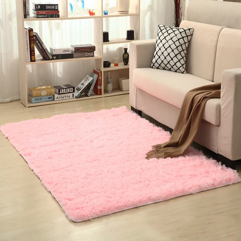 Faux fur rectangle area rug fluffy non slip soft living room carpet custom indoor ultra soft bedroom floor rug