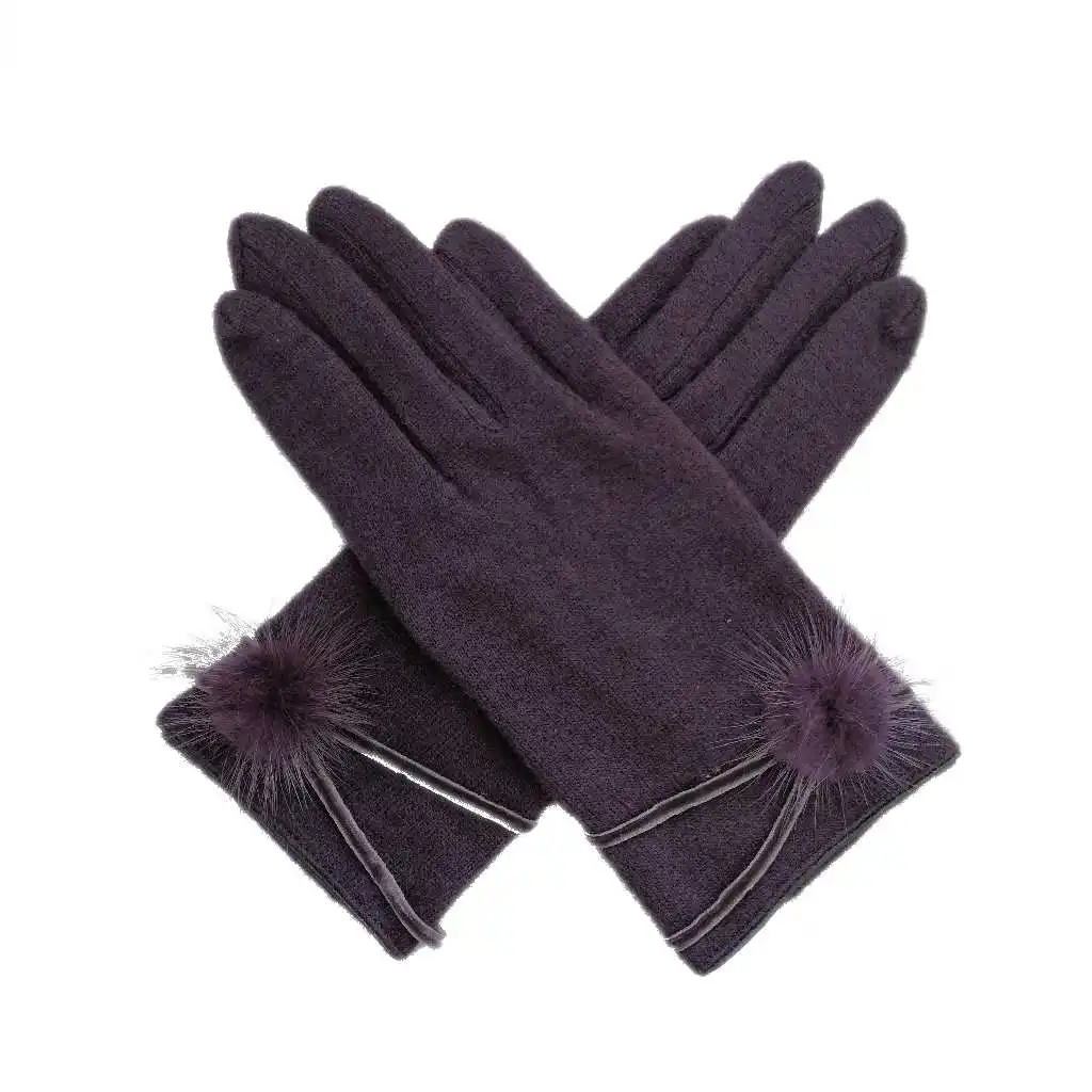 
Winter wool new custom fitness women fashion knitted keep warm gloves 