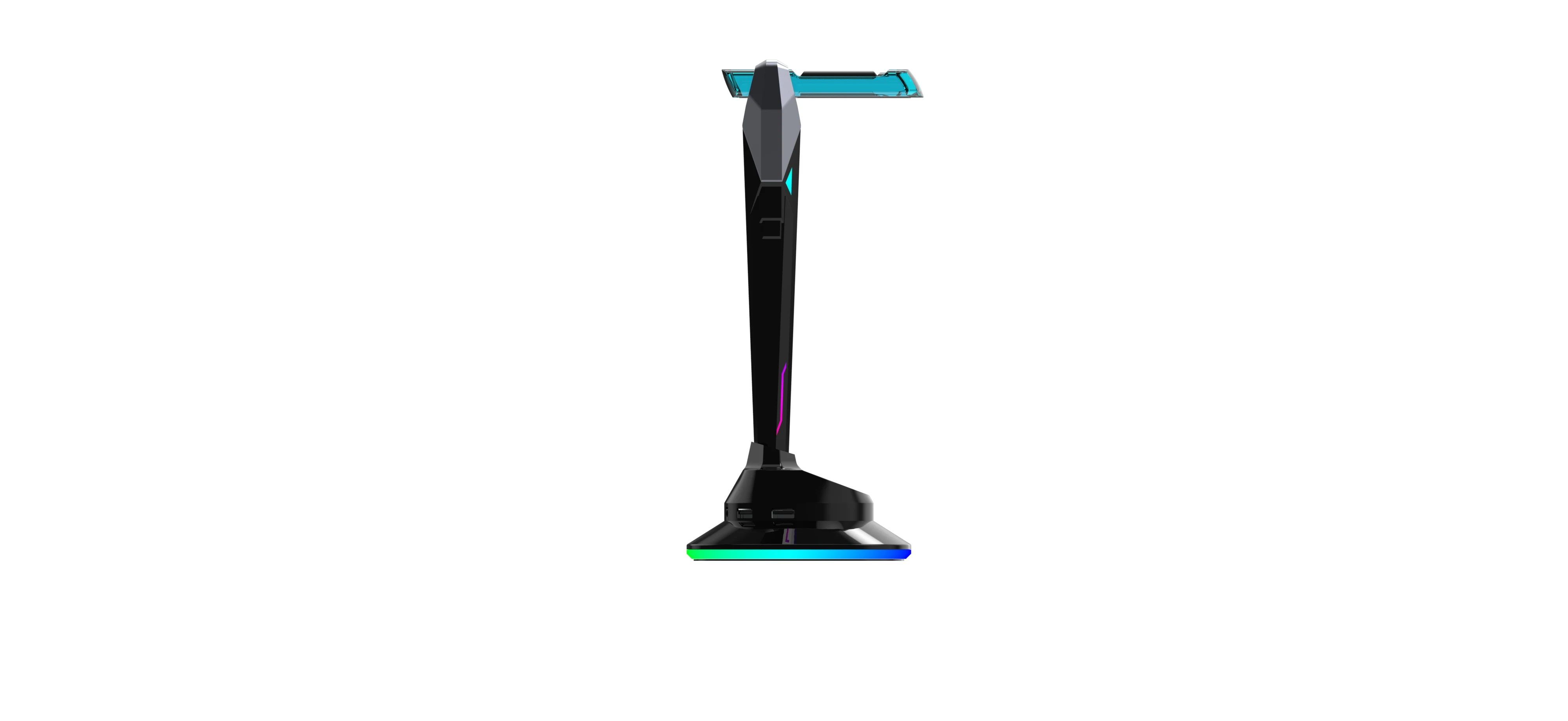 6-in-1 Controllable RGB Gaming headset stand LED Lights Headphone Holder Stand USB 2.0 3.0 HUB Docking Station FCC