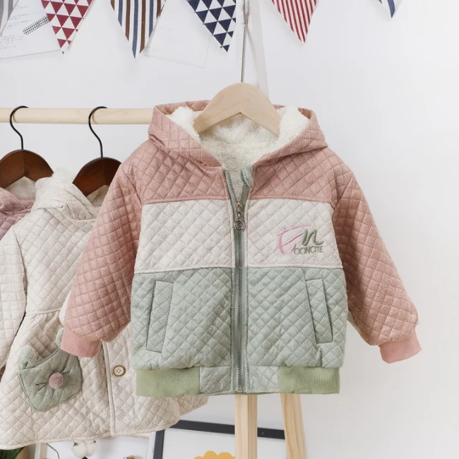 
SE5873 2020 Winter New Design Baby Girls Jacket Coat Long Sleeve Cotton Warm Winter Baby Jacket 