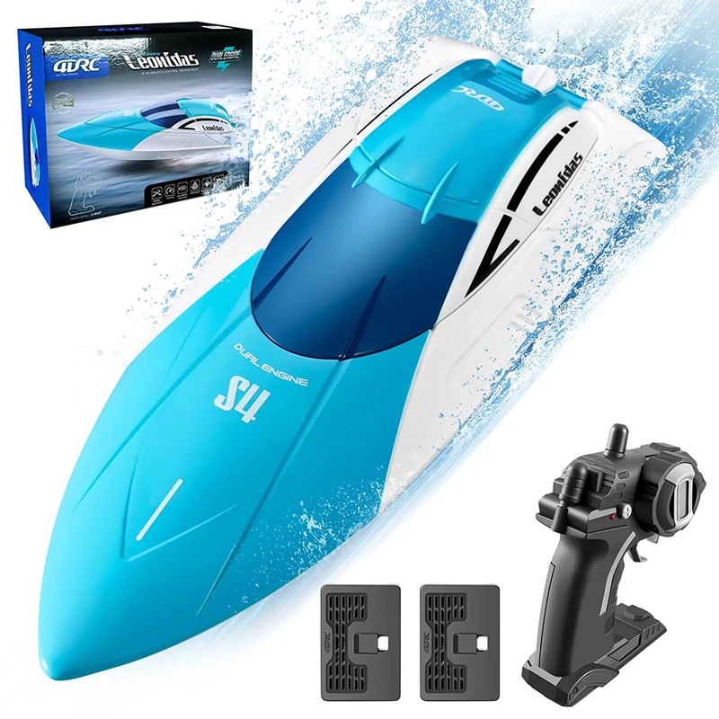 4DS4-1 Remote Control Mini Boat Waterproof Double Paddle 4 Channel Rechargeable 2.4Ghz RC High Speedboat Toys for Boys