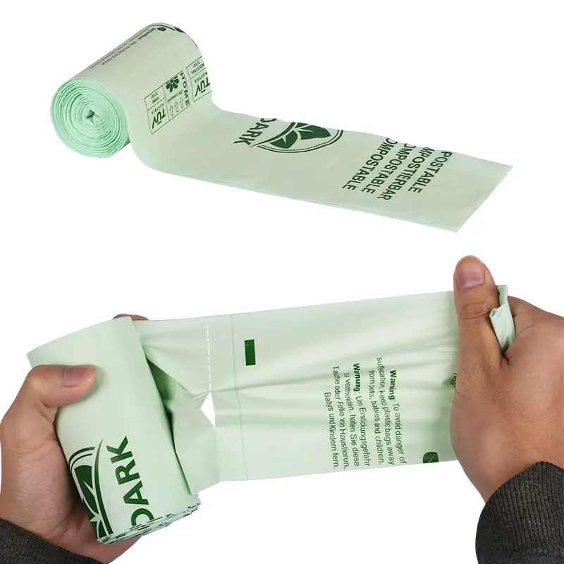 ASTM D6400 100% Eco friendly Corn starch Compostable plastic biodegradable kitchen garbage trash bag