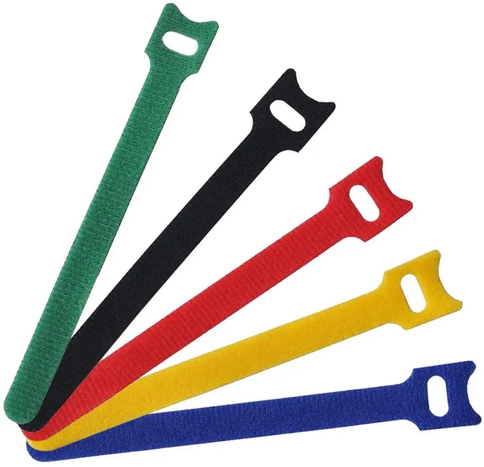 Custom logo fastener strap hook and loop cable tie