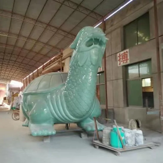 Customized classic artificial art emerald basalt animal statue landscape turtle garden decoration outdoor sculpture