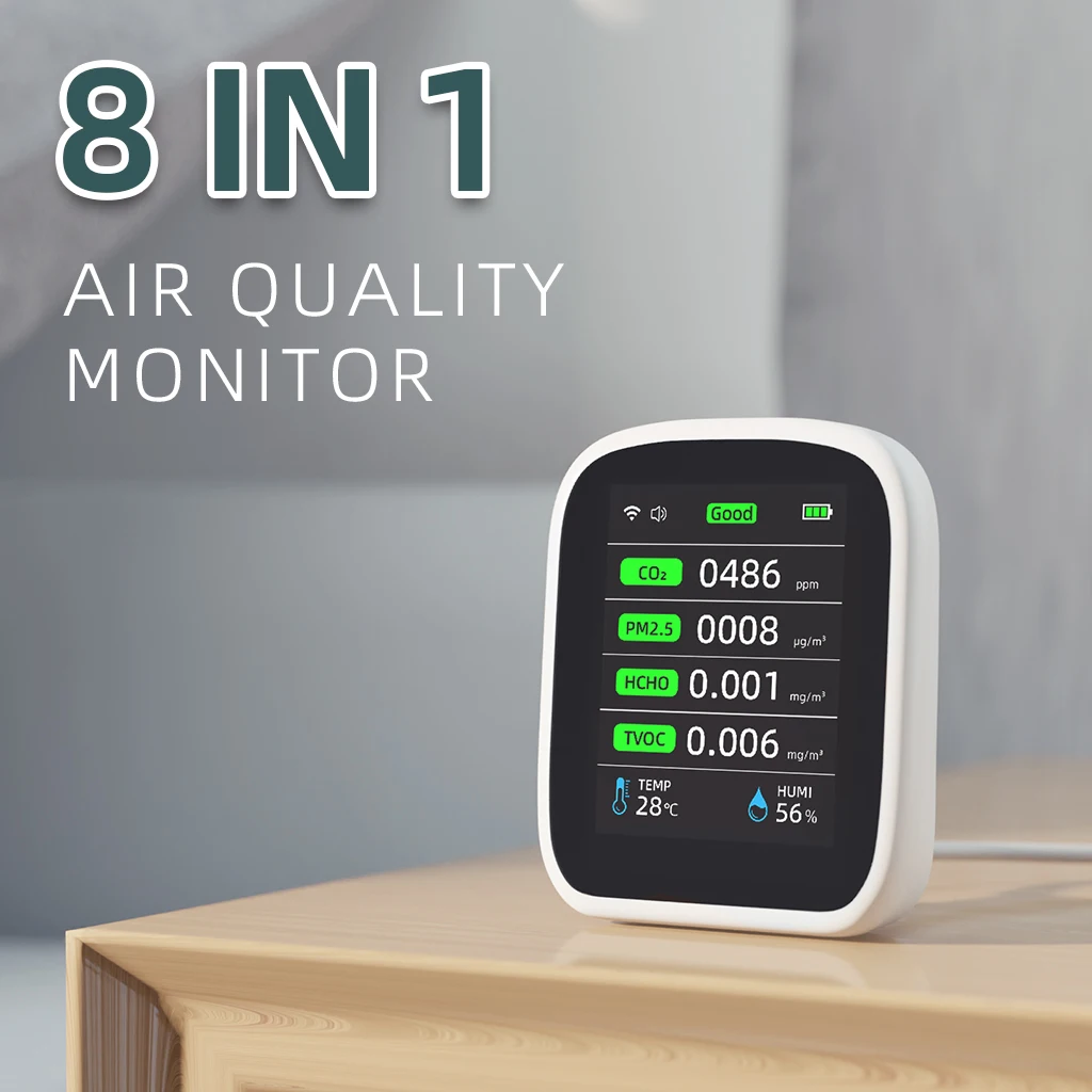 2023 Air Quality Monitor Fine Dust Meter CO2 PM 2.5 PM 1.0 PM 10 Meter With Humidity and Temperature