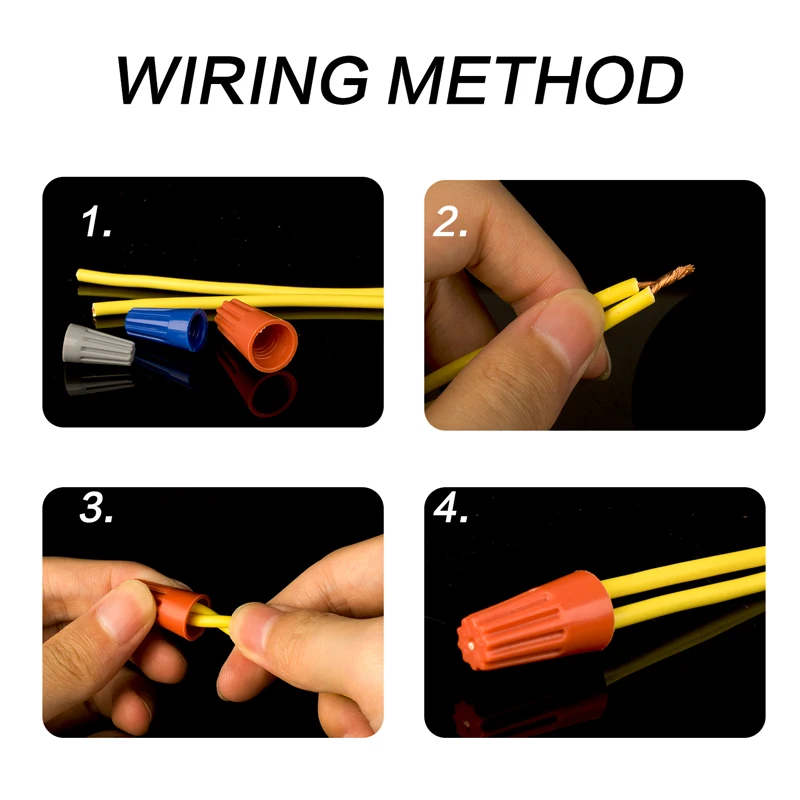 Screw-on wire connector wiring crimping hat screw rotating terminal spring closed terminal twist nut connector terminal hat