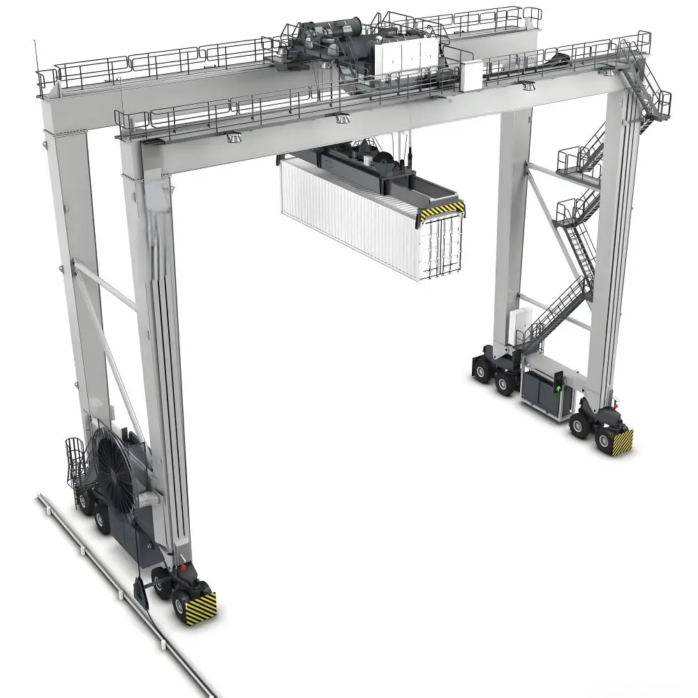 China manufacturer rubber tyred gantry crane Double Girder RTG Rubber Tyre Container Gantry Crane